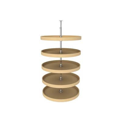 Rev-A-Shelf 28" Full-Circle Lazy Susan for 52" H Pantry Cabinets - 5-Shelf - Polymer in Brown