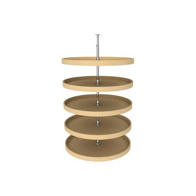 Rev-A-Shelf 32" Full-Circle Lazy Susan for 52" H Pantry Cabinets - 5-Shelf - Polymer in Brown