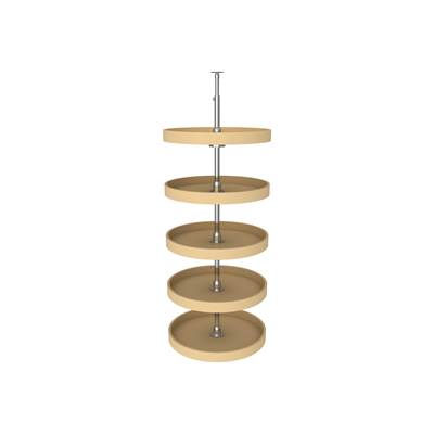 Rev-A-Shelf 20" Full-Circle Lazy Susan for 52" H Pantry Cabinets - 5-Shelf - Polymer in Brown
