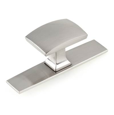 Richelieu America Transitional Wardrobe Cabinet Knob with Backplate - 2245 in Brushed Nickel