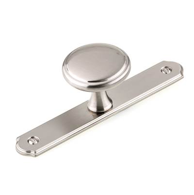 Richelieu America Transitional Metal Wardrobe Knob with Backplate in Brushed Nickel