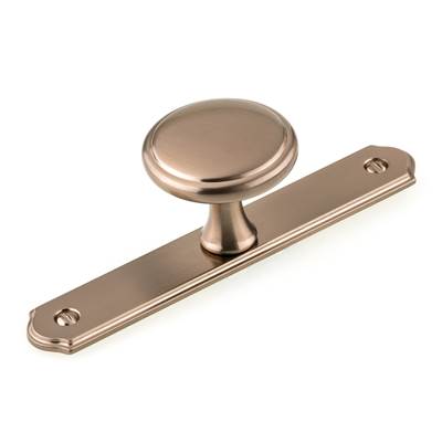 Richelieu America Transitional Metal Wardrobe Knob with Backplate in Champagne Bronze