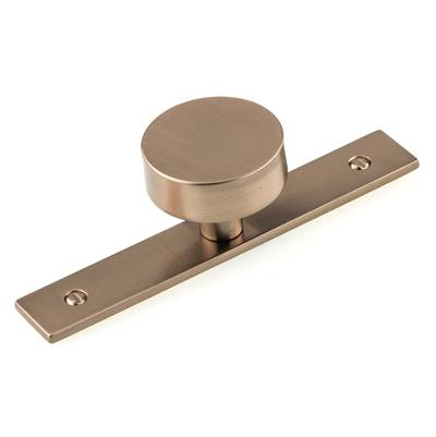 Richelieu America Contemporary Metal Wardrobe Knob with Backplate in Champagne Bronze