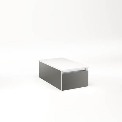 Robern Cartesian Wall Mount Vanity - 12" x 7-1/2" x 21" - Full Drawer in Tinted Gray Mirror