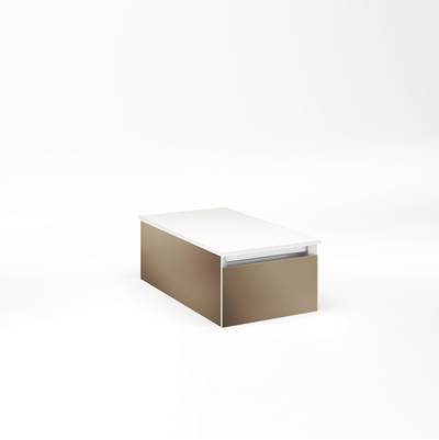 Robern Cartesian Wall Mount Vanity - 12" x 7-1/2" x 21" - Full Drawer in Satin Bronze