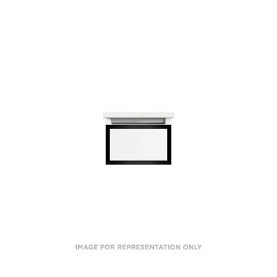 Robern Profiles Wall Mount Vanity - 12" X 7-1/2" X 21" - Matte Black - Selectable Night Light in Satin White