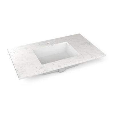Robern Accessories 37" x 22" x 3/4" Quartz Vanity Top - Center Undercounter - Single Hole in Lyra