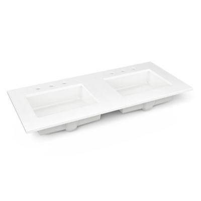 Robern Tops 49" Vanity Top - Quartz - Double Undercounter Sink - Three Hole in Quartz White