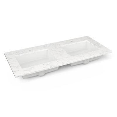 Robern Tops 49" Vanity Top - Quartz - Double Undercounter Sink - Single Hole in Lyra