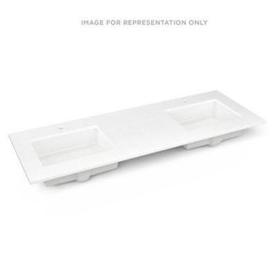 Robern Tops 61" Vanity Top - Quartz - Double Undercounter Sink - Single Hole in Quartz White