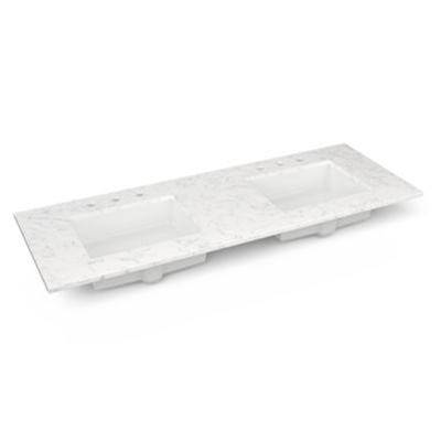 Robern Tops 61" Vanity Top - Quartz - Double Undercounter Sink - Three Hole in Lyra