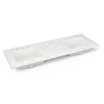 Robern Tops 61" Vanity Top - Quartz - Double Undercounter Sink - Three Hole in Lyra