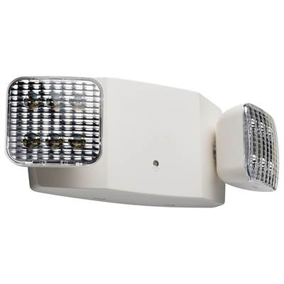 Satco Emergency Light - 90min Ni-Cad Backup - 120/277V - Dual Head - Remote Compatible in White