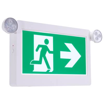 Satco Exit/Emergency Combo - Horizontal in White