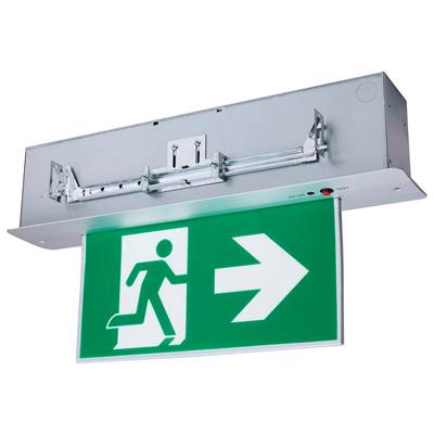 Satco Exit Sign - Electrolier Fluorescent in Brushed Aluminum