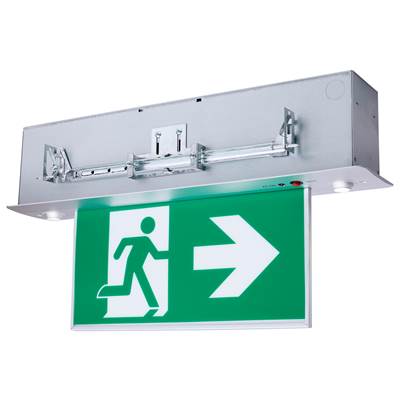 Satco Exit/Emergency Combo - Electrolier Fluorescent in Brushed Aluminum