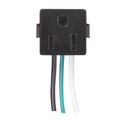 Satco 3-Wire Snap-in Receptacle in Black