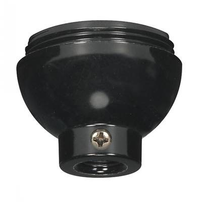 Satco 1/4 IP Phenolic Cap with Stainless Steel in Black