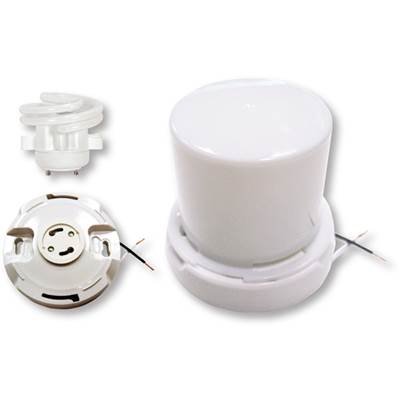 Satco Squat Keyless Fluorescent Flush Mount Light - GU24 Base - Twist-On Lexan Lens in White