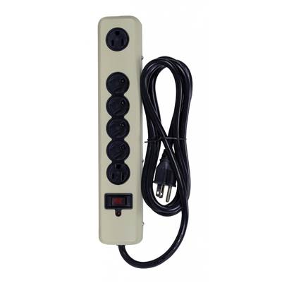 Satco Surge Protector - 6-Outlet - Metal in Beige