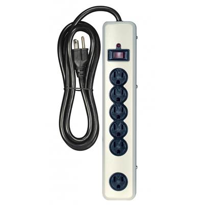 Satco Surge Protector - 6-Outlet - Metal in Beige