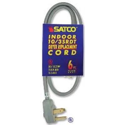 Satco Washer and Dryer Accessory - 4 ft 10/4 SRDT Round Dryer in Black
