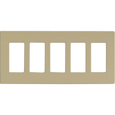 Satco Claro Wallplate - 5 Gang in Ivory