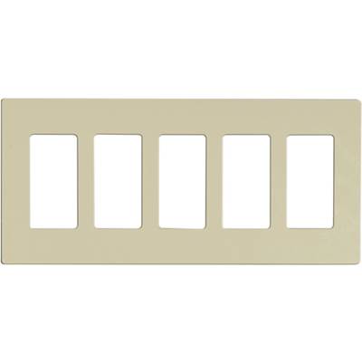 Satco Claro Wallplate - 5 Gang in Almond