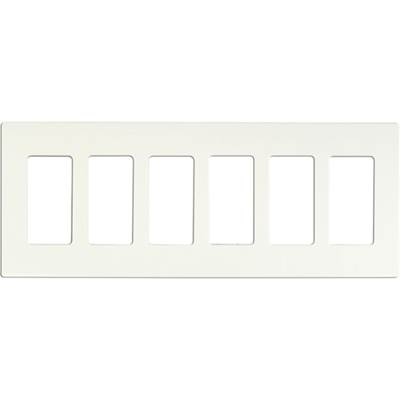 Satco Claro Wallplate - 6 Gang in White