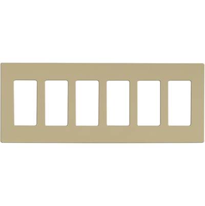 Satco Claro Wallplate - 6 Gang in Ivory