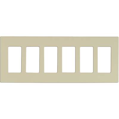 Satco Claro Wallplate - 6 Gang in Almond