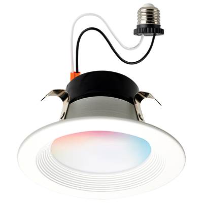 Satco Starfish IOT 4" 10.5W Round LED Retrofit Downlight - RGB and Tunable White in White