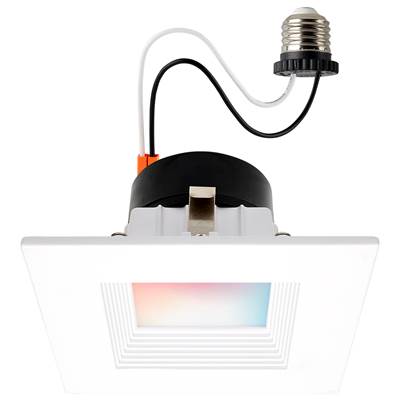 Satco Starfish IOT 4" 10.5W Square LED Retrofit Downlight - RGB and Tunable White in White