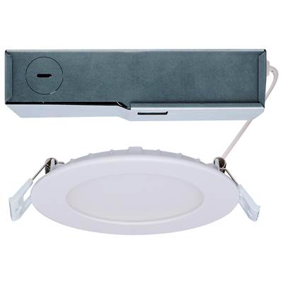 Satco 12W LED Round Flush Mount Deck Light - Downlight - 4" in White