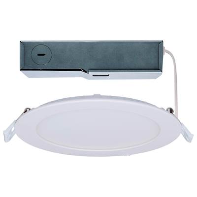 Satco 15W LED Round Flush Mount Deck Light - Downlight - 6" in White