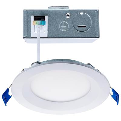 Satco Recessed Light - 4" Aperture - 10 W - Round - CCT Selectable in Matte White