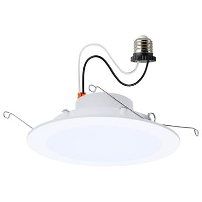 Satco 10 Watt LED Downlight - 6" - CCT Selectable in Matte White