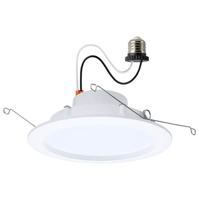 Satco 10 Watt LED Downlight - 6" - CCT Selectable in Matte White