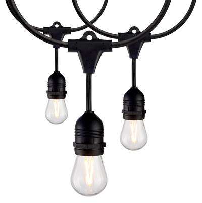 Satco 24' LED String Light - S14 - 822K in Black
