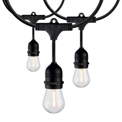 Satco 24 Ft String Light - S14 LED - 2200K (2-Pack) in Black
