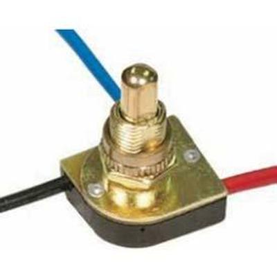Satco 3-Way Push Switch - 6" in Brass Plated