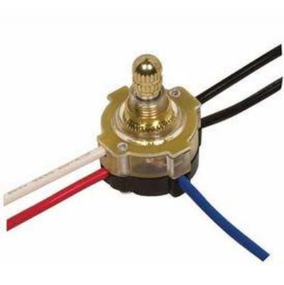 Satco Lighted 3-Way Rotary Switch in Brass Plated