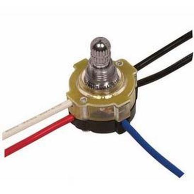 Satco Lighted 3-Way Rotary Switch in Nickel Plated