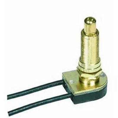 Satco On/Off Push Switch 1-1/8" in Brass Plated