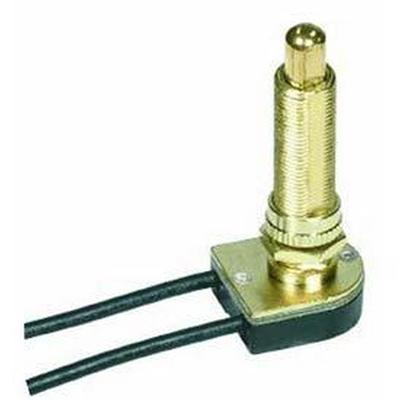 Satco On/Off Push Switch - 1-1/2" in Brass Plated