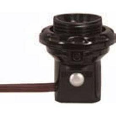 Satco 1 Candelabra Threaded Phenolic Socket with Brown Ring