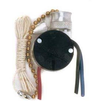 Satco 3 Speed Fan Switch - 4 Wires in Brass Plated