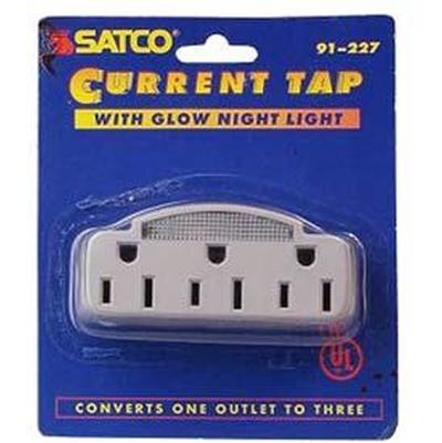 Satco 3-Outlet Grounded Tap in White