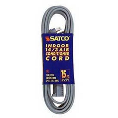 Satco 15 ft 14/3 SPT-3 Air Conditioner Cord in Gray