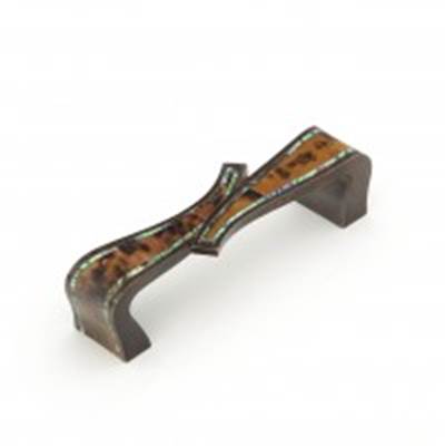 Schaub And Company Avalon Bay Folded Cabinet Pull - Imperial Shell And Penshell in Tiger Penshell Dark Antique Bronze